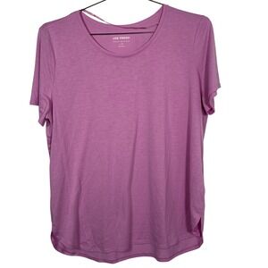 Joe Fresh Womens Relaxed Short Sleeve Scoop Neck T-Shirt Orchid Purple Large